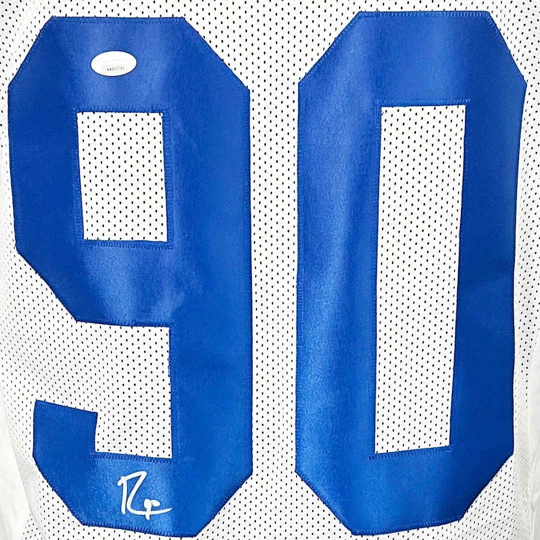 Demarcus Lawrence Signed Dallas White Football Jersey (JSA)