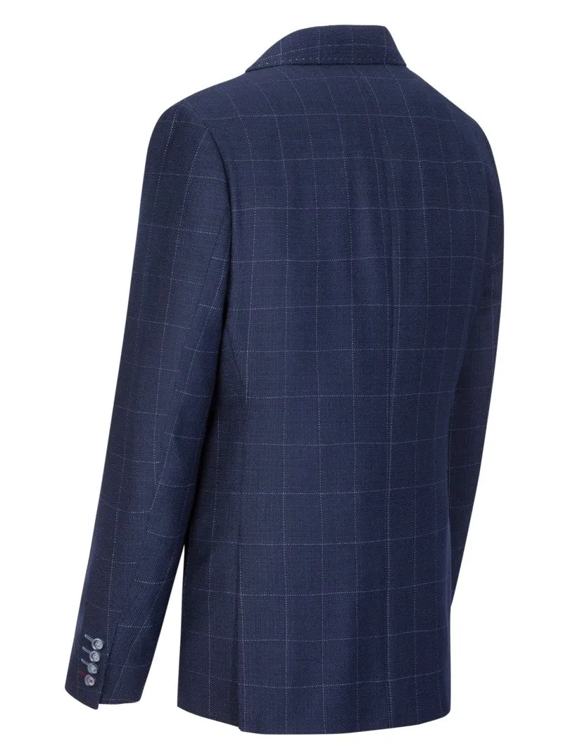 Digel - Windowpane Pattern Jacket, Blue