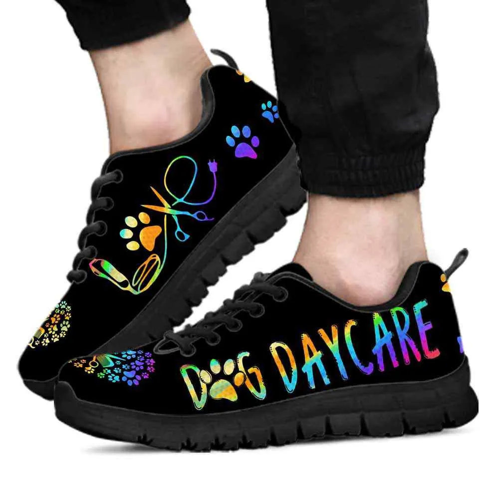 Dog Daycare Love Heart Sneakers Shoes, Dog Print Shoes, Best Running Shoes, Unique Gifts For Dog Lovers