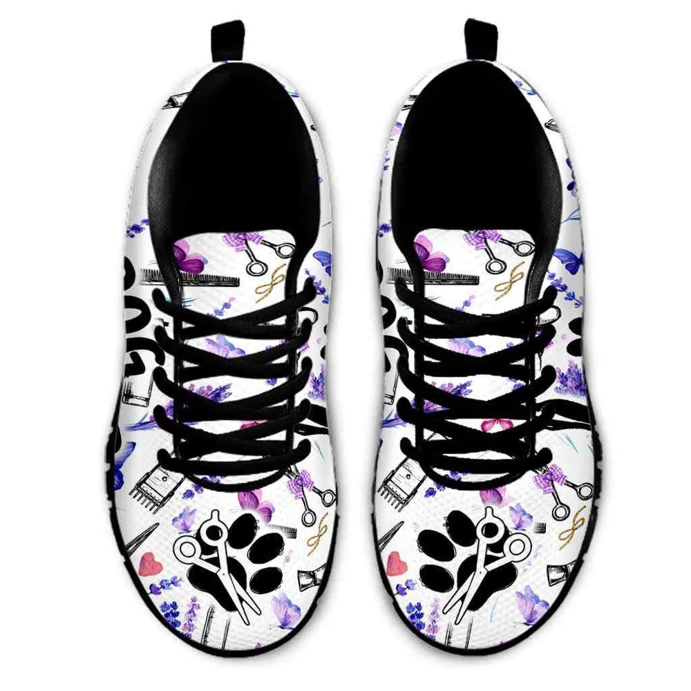 Dog Groomer Sneaker, Dog Groomer Lavender Tools Pattern Sneakers Shoes, Best Running Shoes, Unique Gifts For Dog Lovers