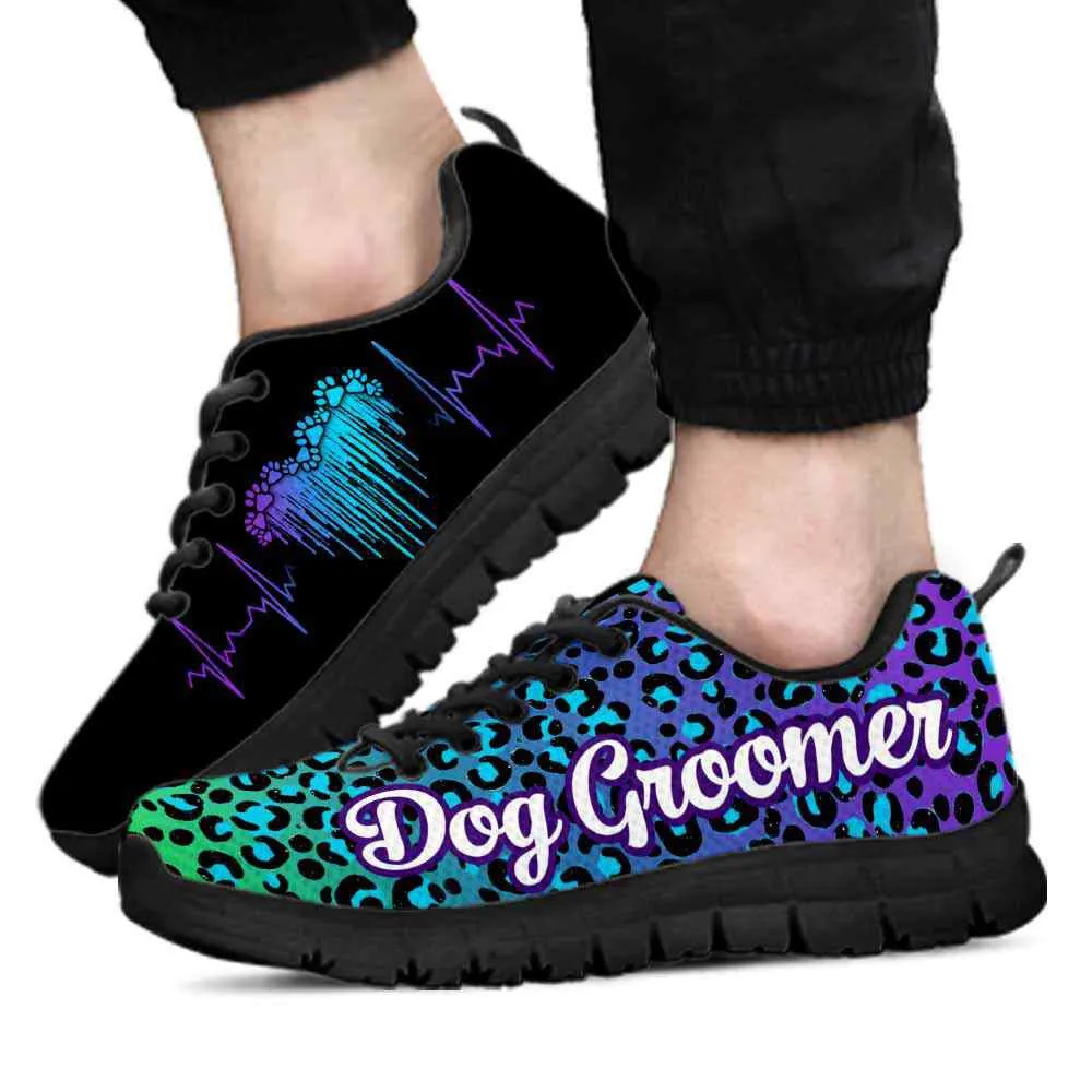 Dog Groomer Sneaker, Dog Groomer Teal Purple Dripping Heart Sneakers Shoes, Best Running Shoes, Unique Gifts For Dog Lovers