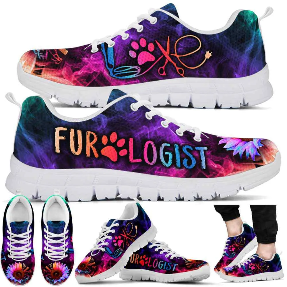 Dog Groomer Sneaker, Furologist Dog Groomer Sunflower Smoke Sneakers Shoes, Best Running Shoes, Unique Gifts For Dog Lovers