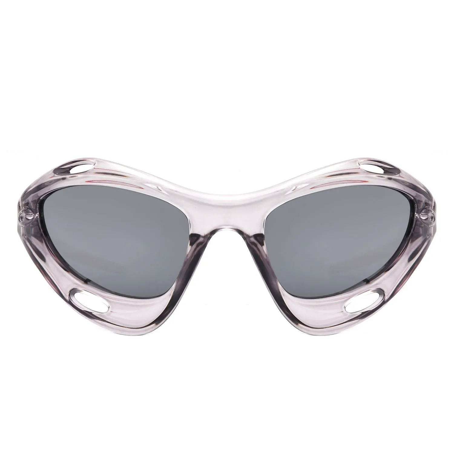 Dotrijan - Geometric Wrap Around Chunky Square Sport Sunglasses