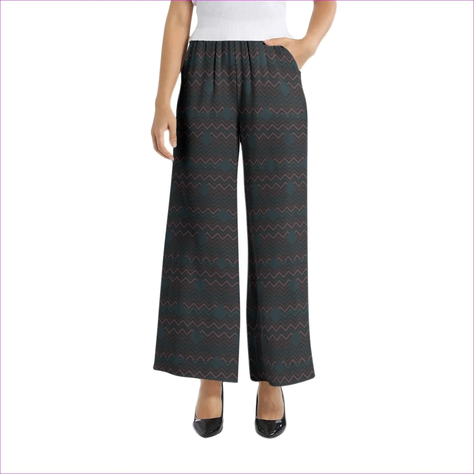 Easy Days Dark Elastic Waist Wide Leg Pant