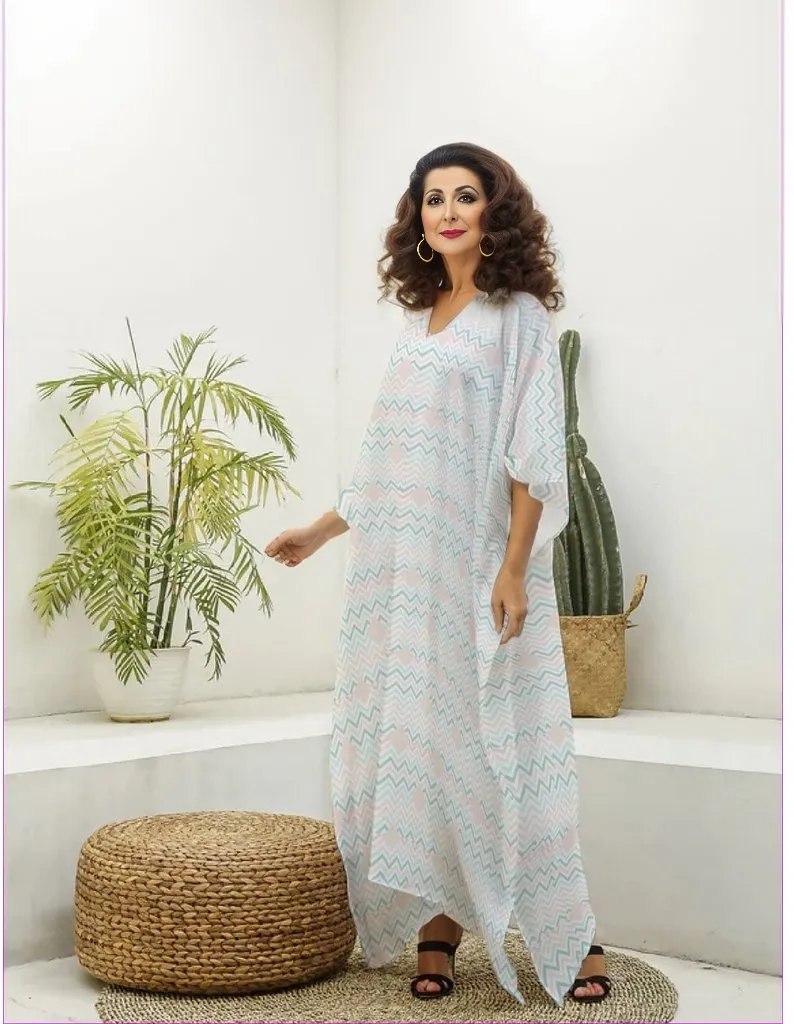 Easy Days Womens Imitation Silk V-neck Kaftan Robe