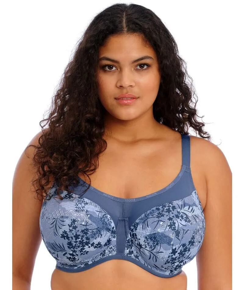 Elomi Energise Underwired Sports Bra - Floral Vintage Denim