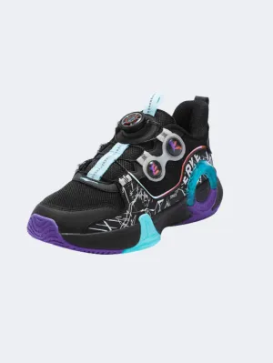 Erke  Kids-Boys Basketball Shoes Black/Aquamarine