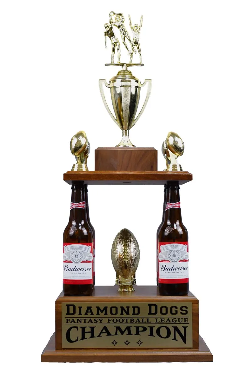 Fantasy Football 4 Beer Bottle Trophy