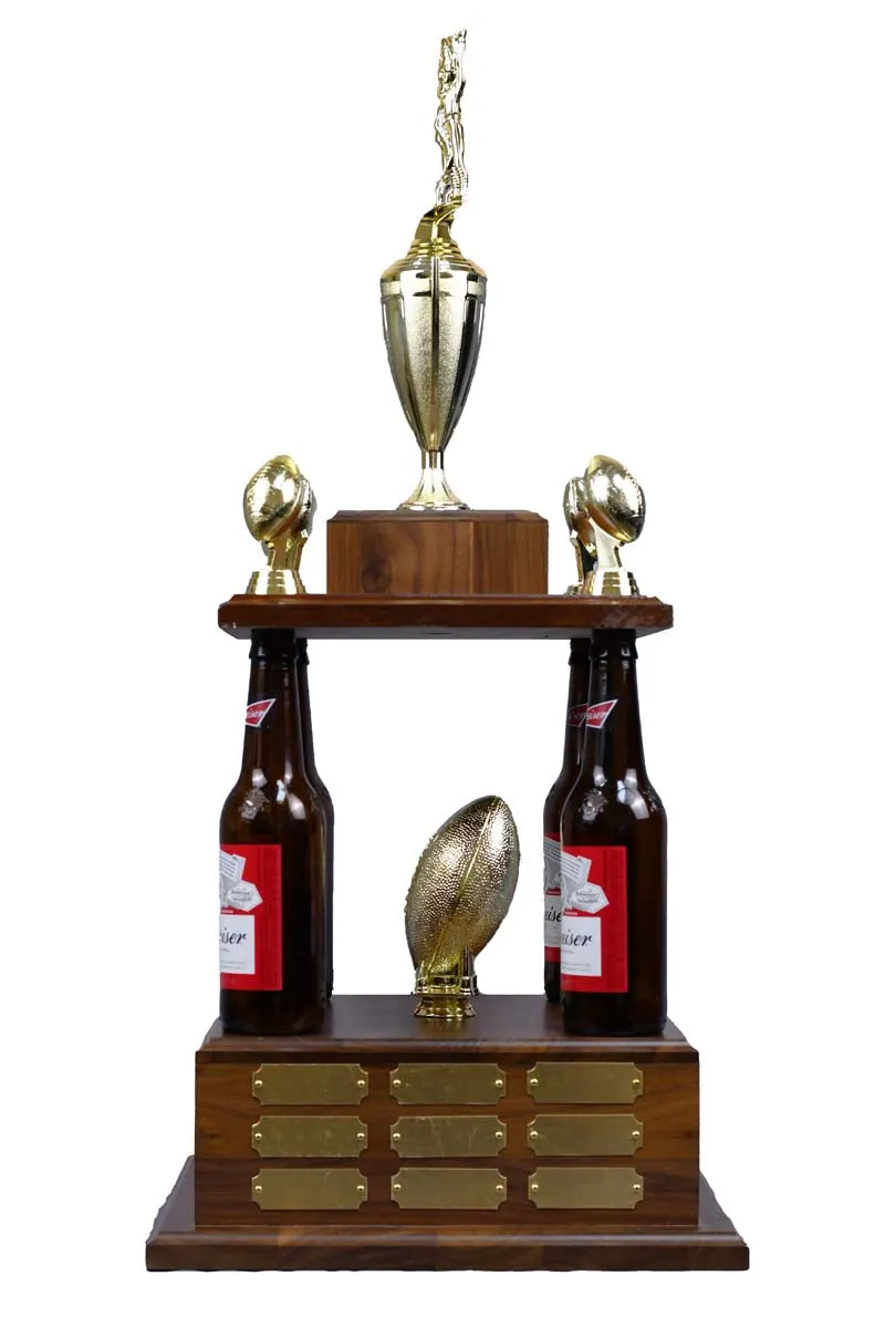 Fantasy Football 4 Beer Bottle Trophy