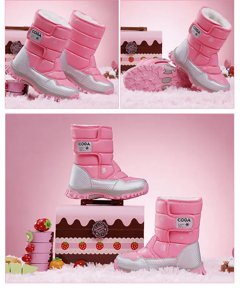 Fashionable Water-proof Girls' Square Toe Snow Boots