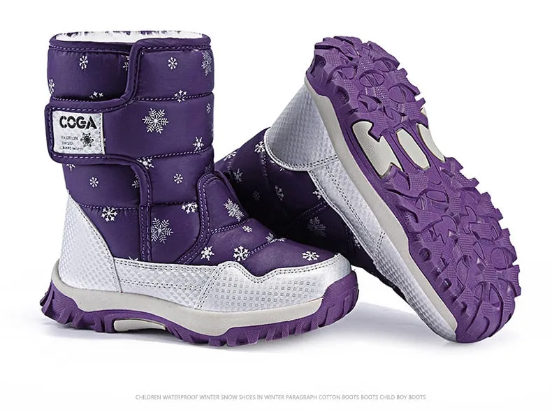 Fashionable Water-proof Girls' Square Toe Snow Boots