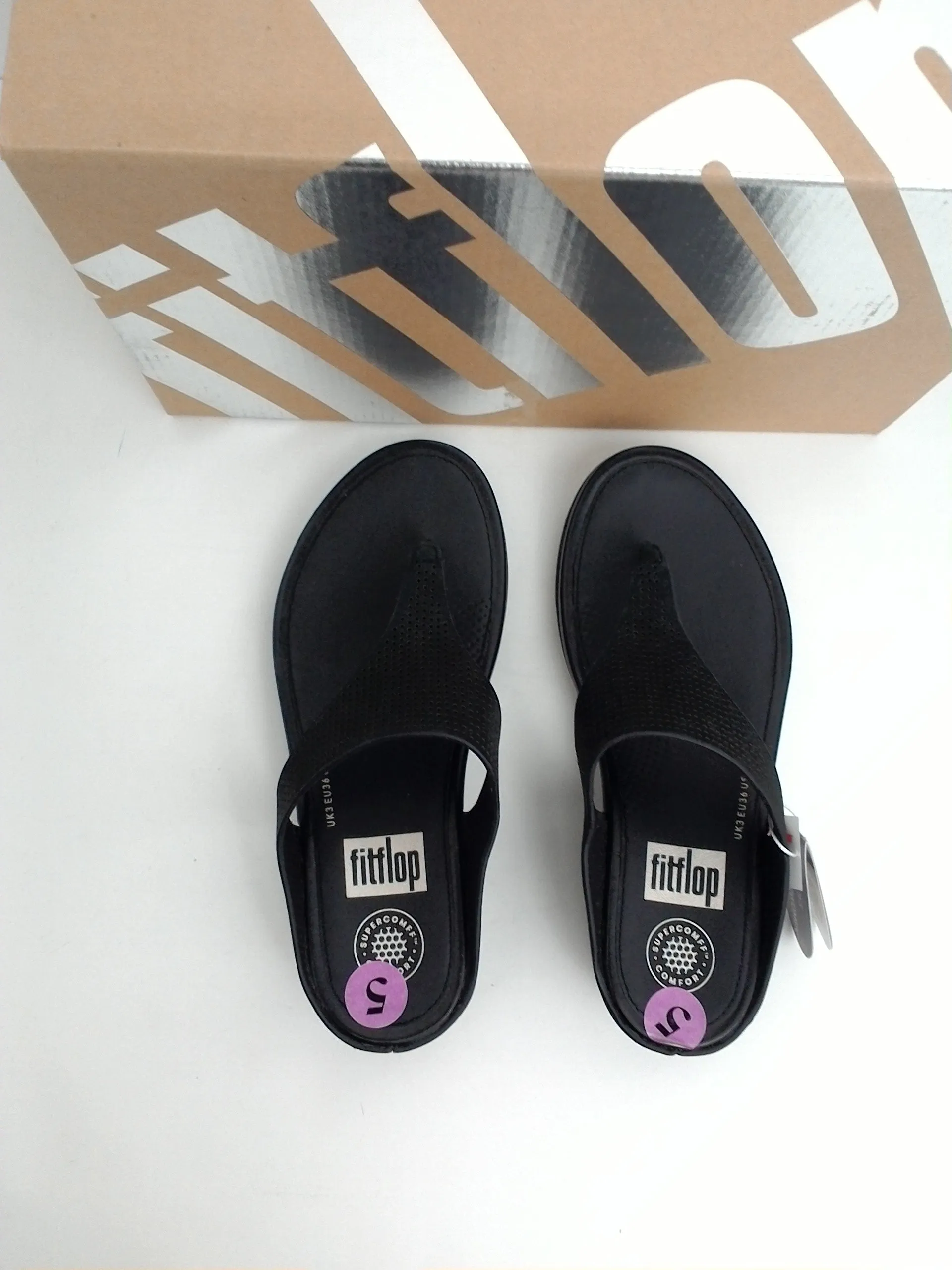 Fitflop Women's Black Banda (Perf) Size 5