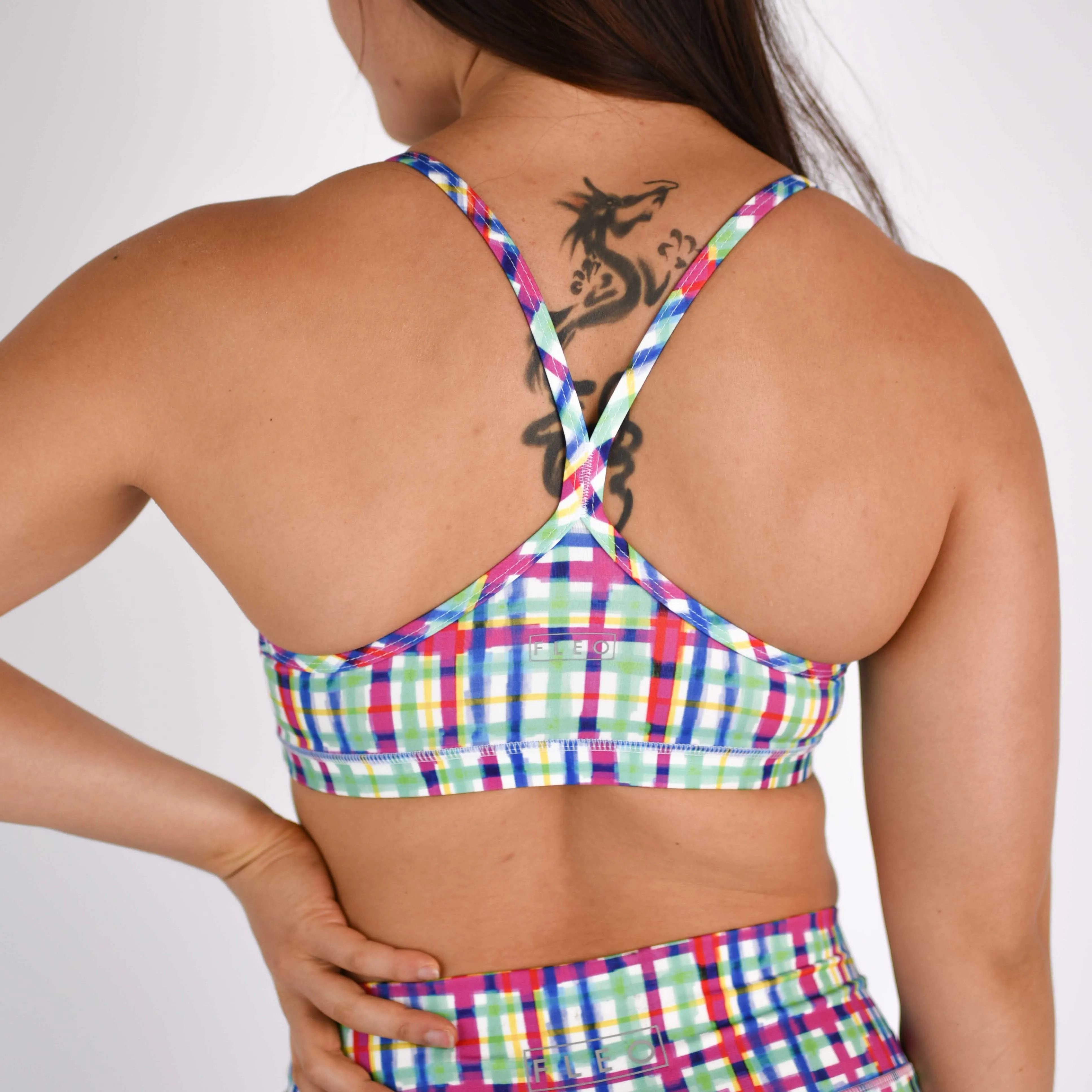 FLEO Cami Sports Bra - Spring Plaid