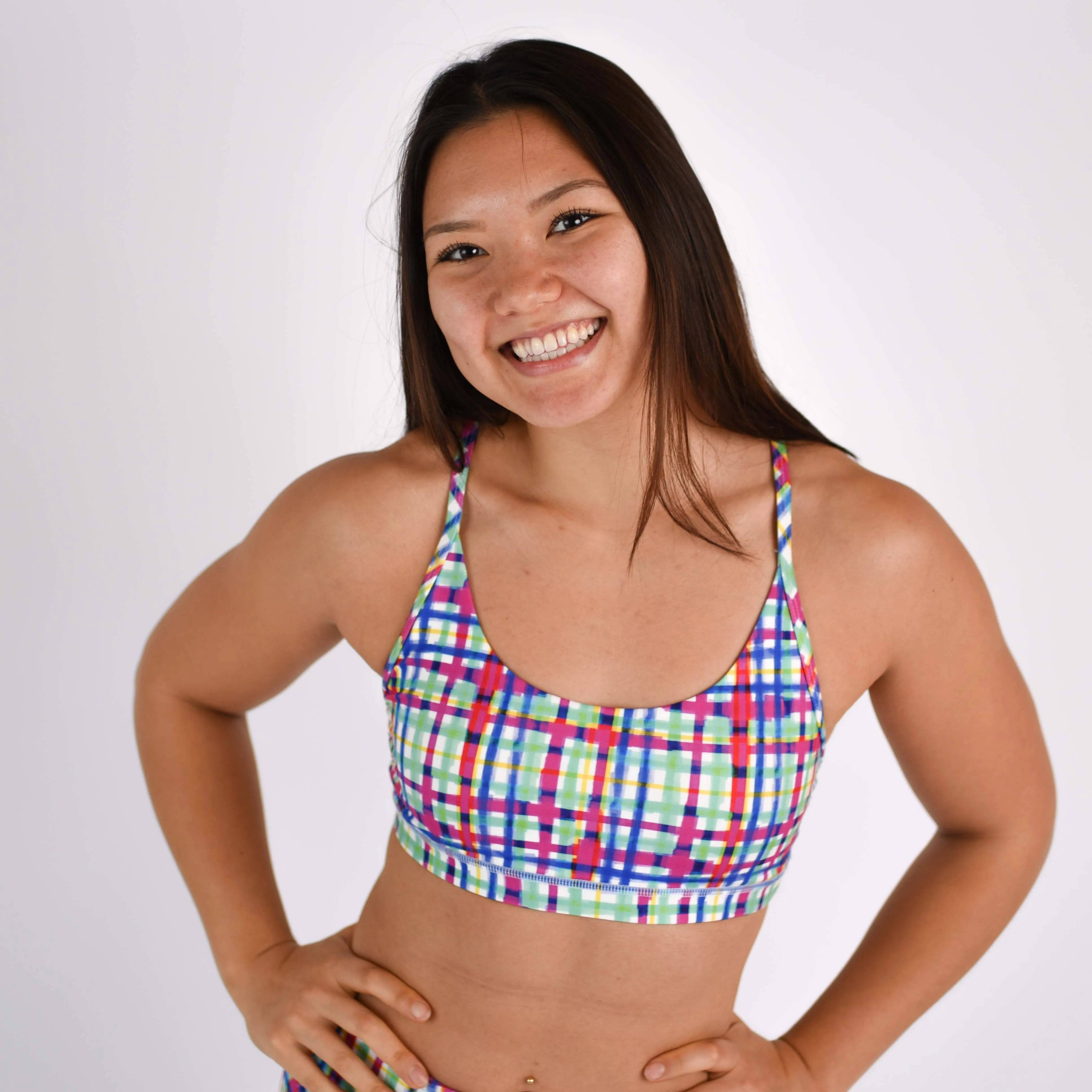 FLEO Cami Sports Bra - Spring Plaid