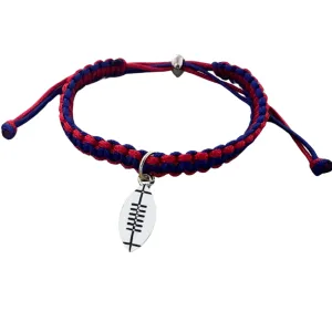 Football Charm Multi Colored Rope Bracelet - Pick Color