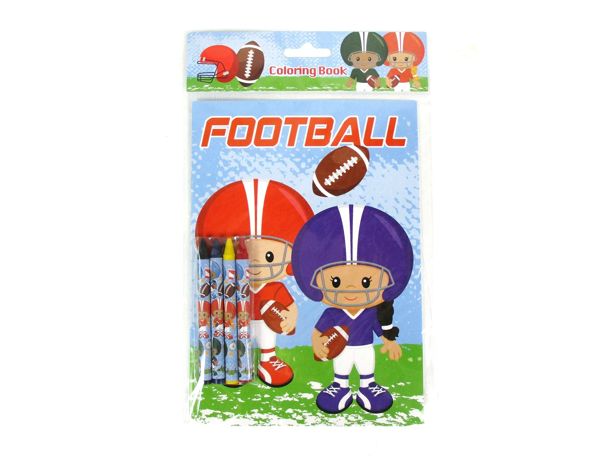 Football Coloring Books with Crayons Party Favors - Set of 6 or 12