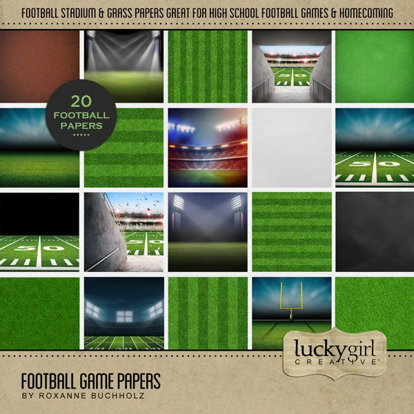 Football Game Papers Digital Scrapbook Kit