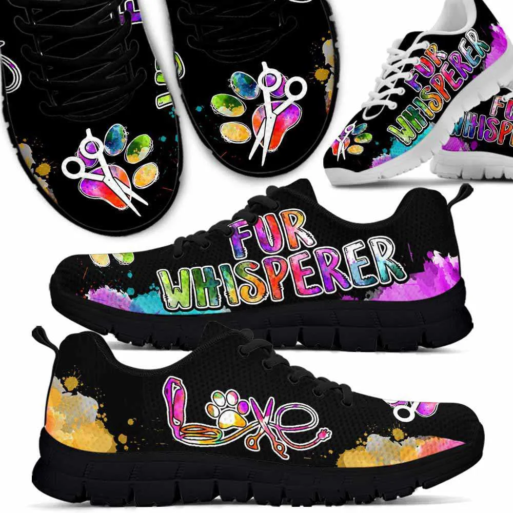 Fur Whisperer Colorful Watercolor Sneakers Shoes, Dog Print Shoes, Best Running Shoes, Unique Gifts For Dog Lovers