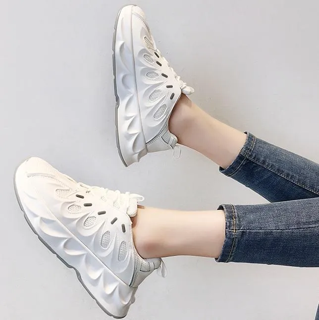 Futuristic Aesthetic Platform Breathable Sporty Sneakers