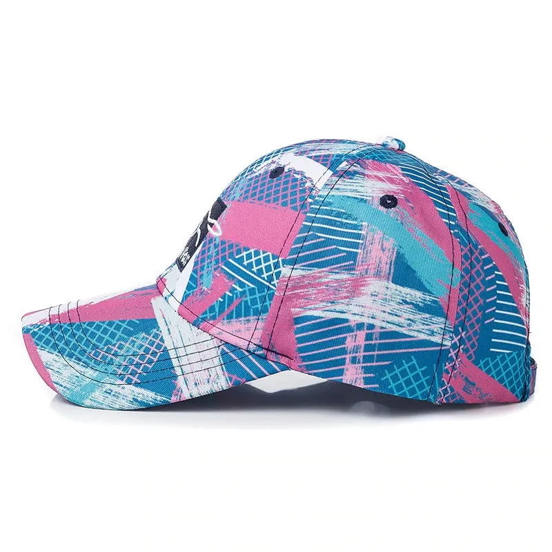 Geometric Tie Dye Cotton Fabio Fox Patch Baseball Adjustable Snapback Cap