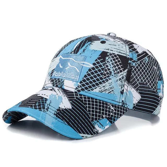 Geometric Tie Dye Cotton Fabio Fox Patch Baseball Adjustable Snapback Cap