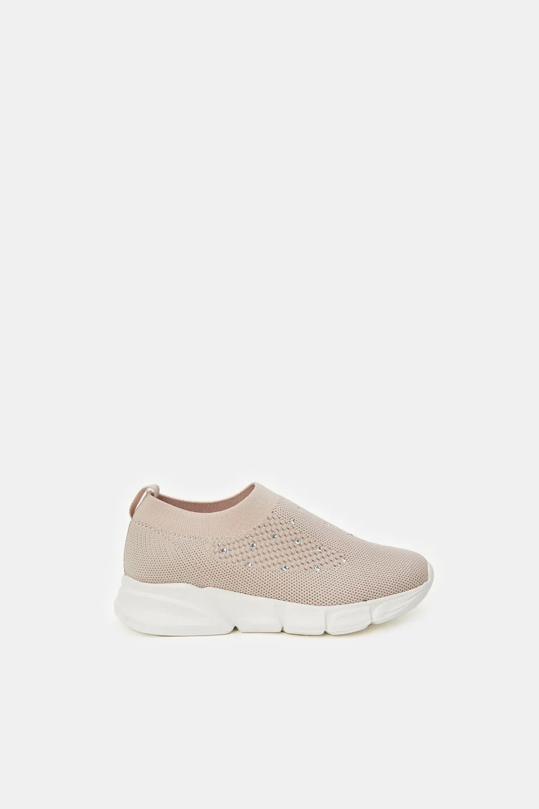 Girls Pink Pearl Slip-On