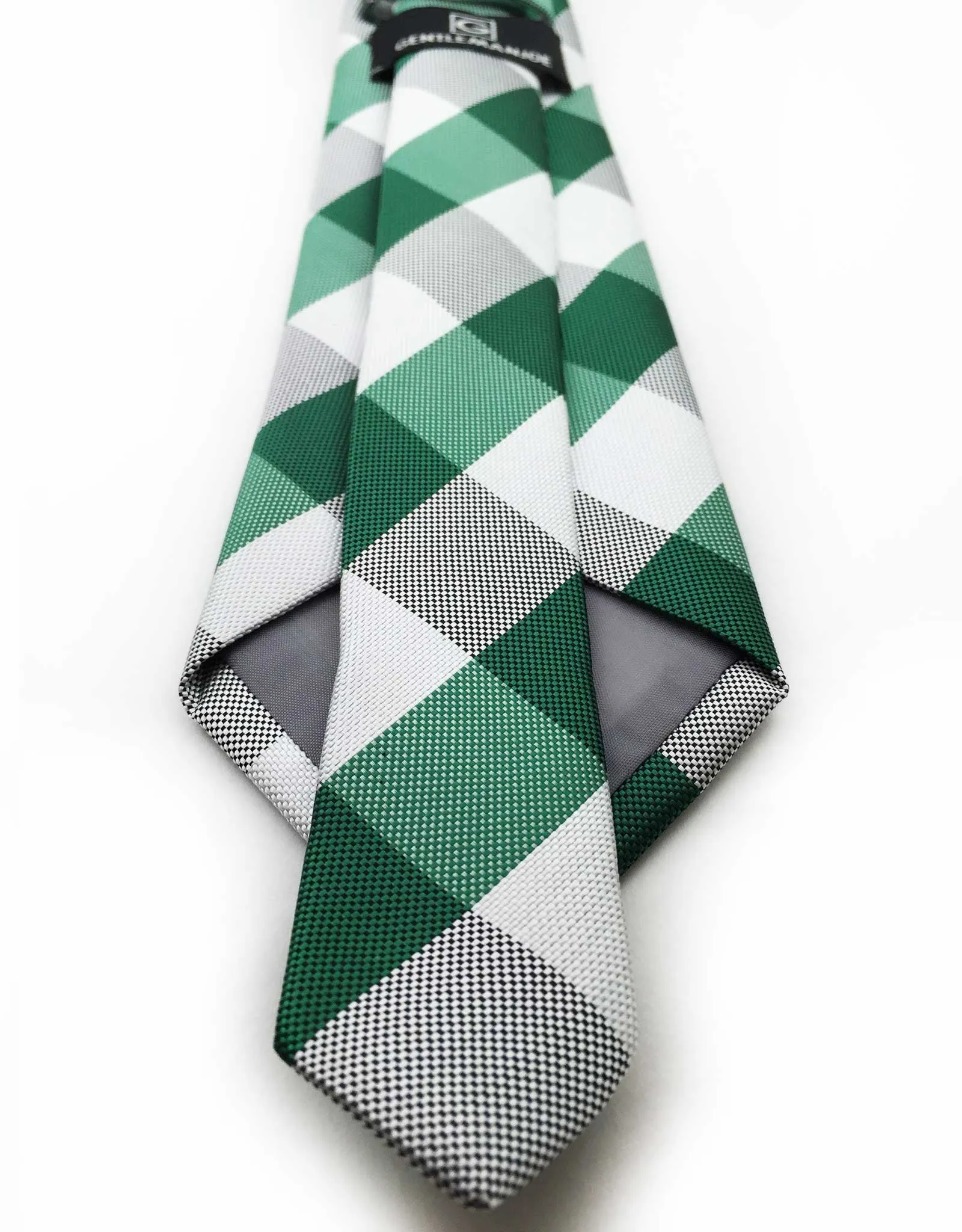 Green and White Extra Long Tie - 3XL - 70"