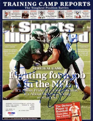 Hank Fraley, Jamaal Jackson & Broderick Bradley Autographed Sports Illustrated Magazine Philadelphia Eagles PSA/DNA #X65370