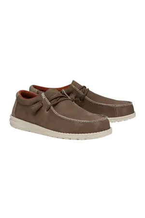 HEYDUDE Men’s Wally Fabricated Leather Shoes in Tan | 40607-265