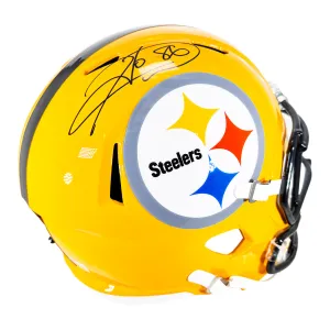 Hines Ward Signed Pittsburgh Steelers Gold Throwback Speed Full-Size Replica Football Helmet (Beckett)