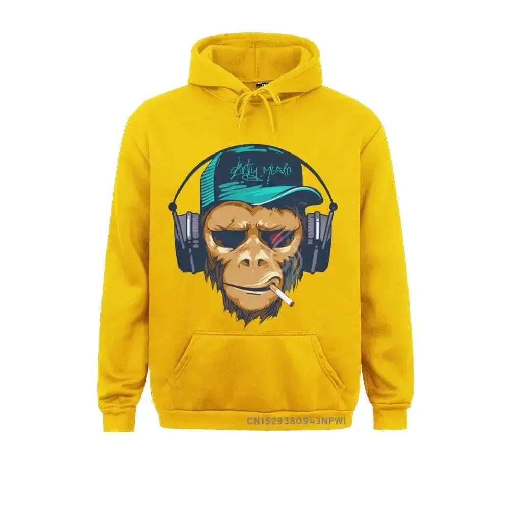 Hot Sale Brand Men Sweatshirt Long Sleeve Funny Monkey Print Male Hoodie Hood Fashion Pullovers Mens Costume Tee Poleras Hombre