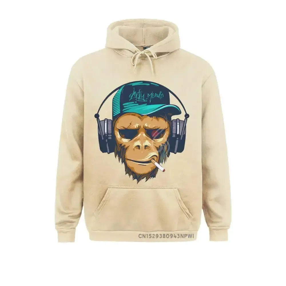 Hot Sale Brand Men Sweatshirt Long Sleeve Funny Monkey Print Male Hoodie Hood Fashion Pullovers Mens Costume Tee Poleras Hombre