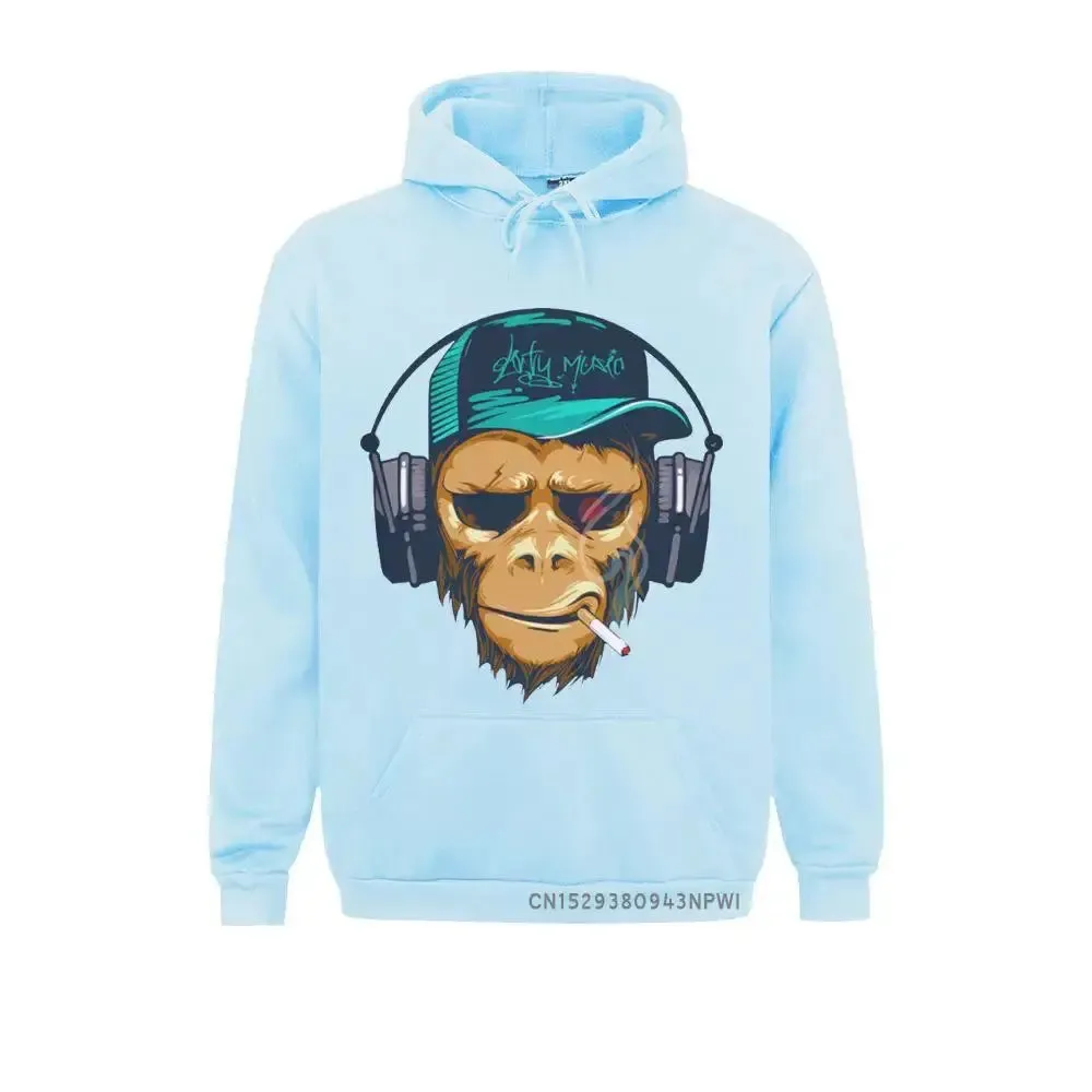 Hot Sale Brand Men Sweatshirt Long Sleeve Funny Monkey Print Male Hoodie Hood Fashion Pullovers Mens Costume Tee Poleras Hombre