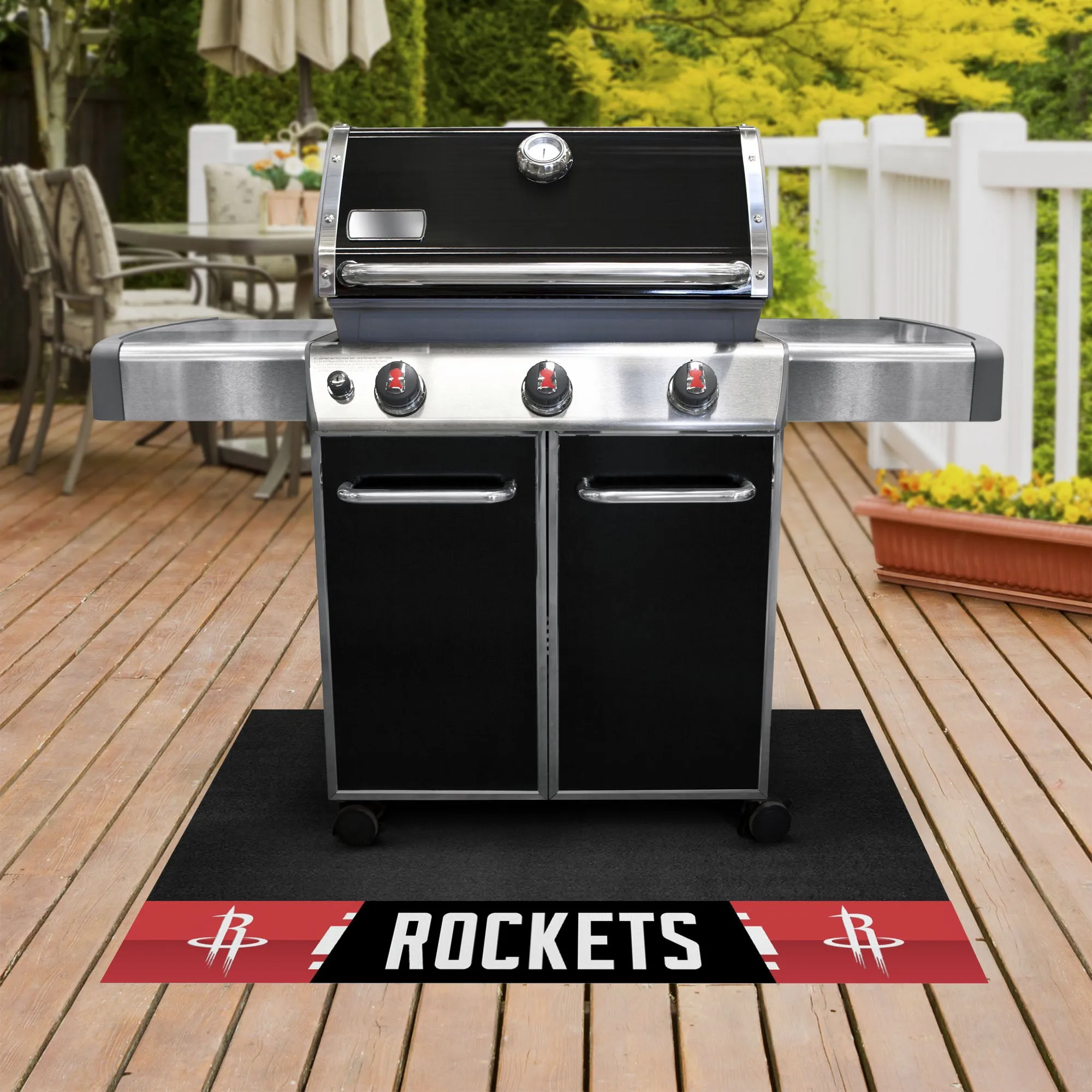 Houston Rockets Vinyl Grill Mat - 26in. x 42in.