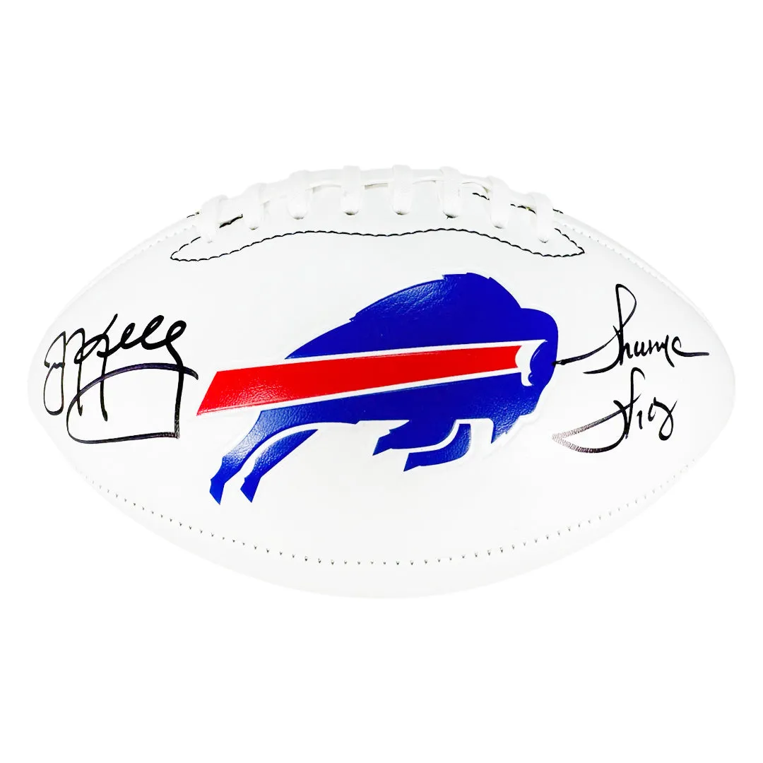 Jim Kelly Thurman and Thomas Signed Buffalo Bills Official NFL Team Logo Football (Beckett)