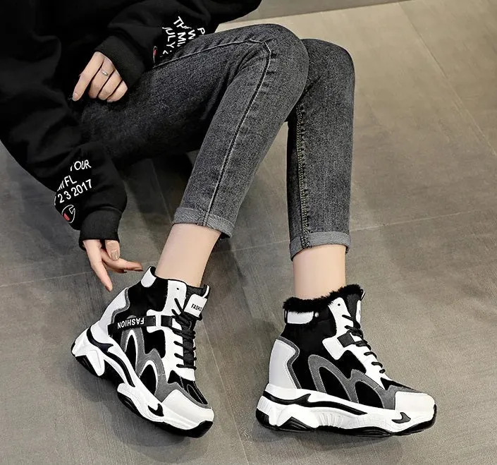 Joskaa 2024 New White And Black Platform Sneakers