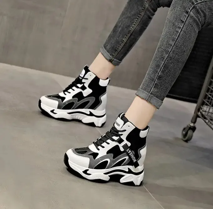 Joskaa 2024 New White And Black Platform Sneakers