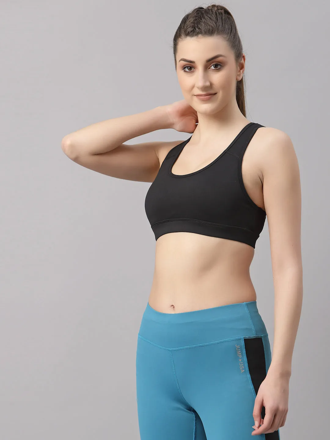 JUMP USA Solid Non-Wired Non Padded Sports Bra