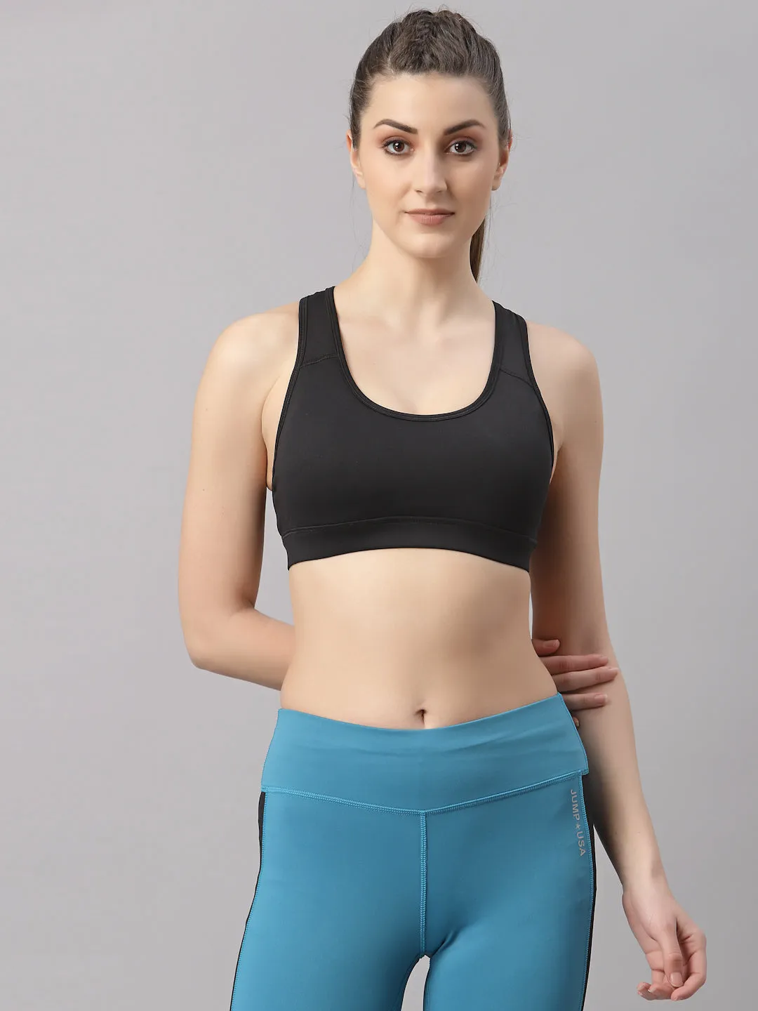 JUMP USA Solid Non-Wired Non Padded Sports Bra