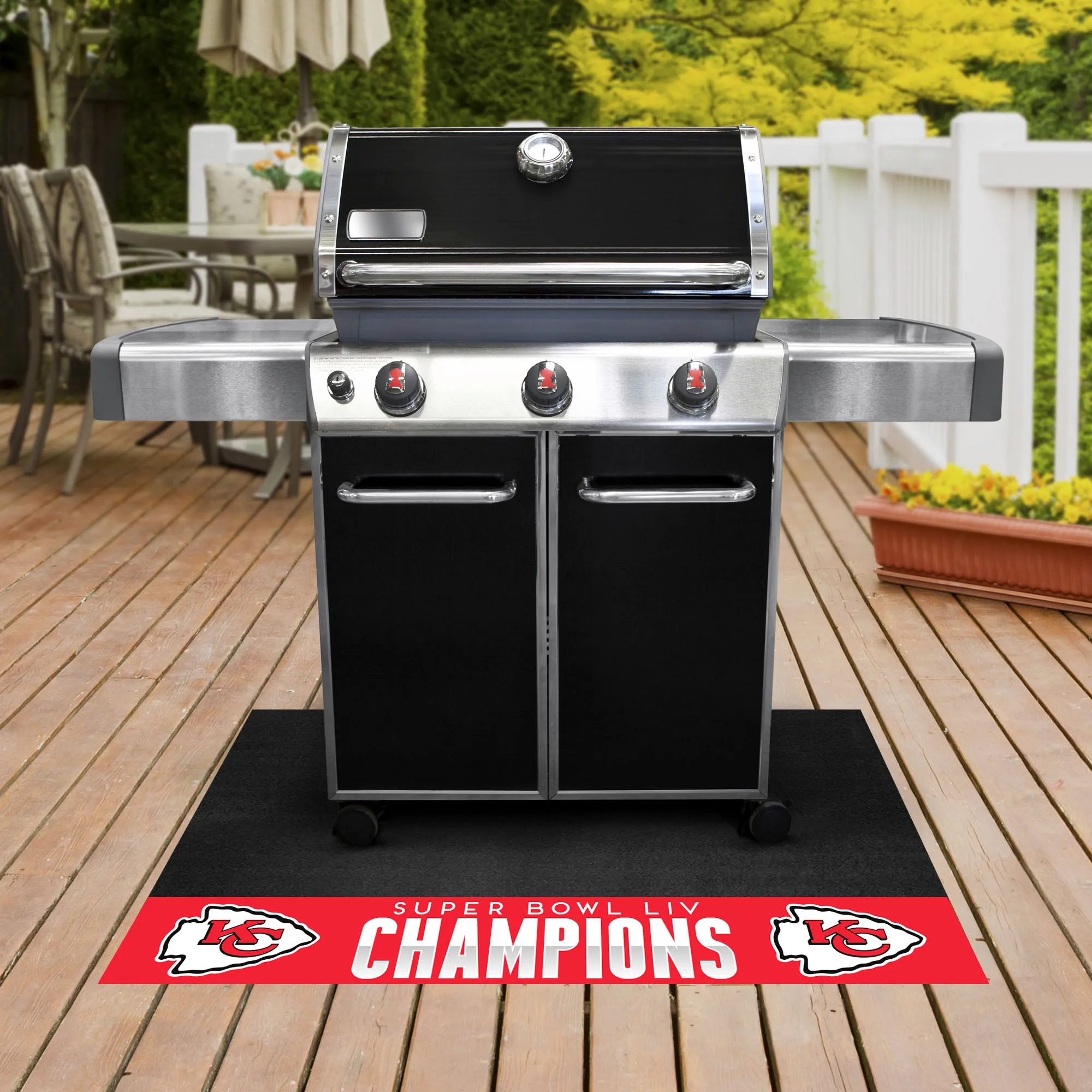 Kansas City Chiefs Vinyl Grill Mat - 26in. x 42in., 2020 Super Bowl LIV Champions