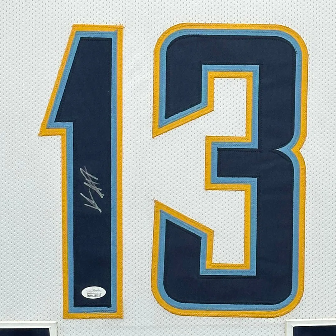 Keenan Allen Signed Los Angeles White Custom Double-Suede Framed football Jersey (Beckett)