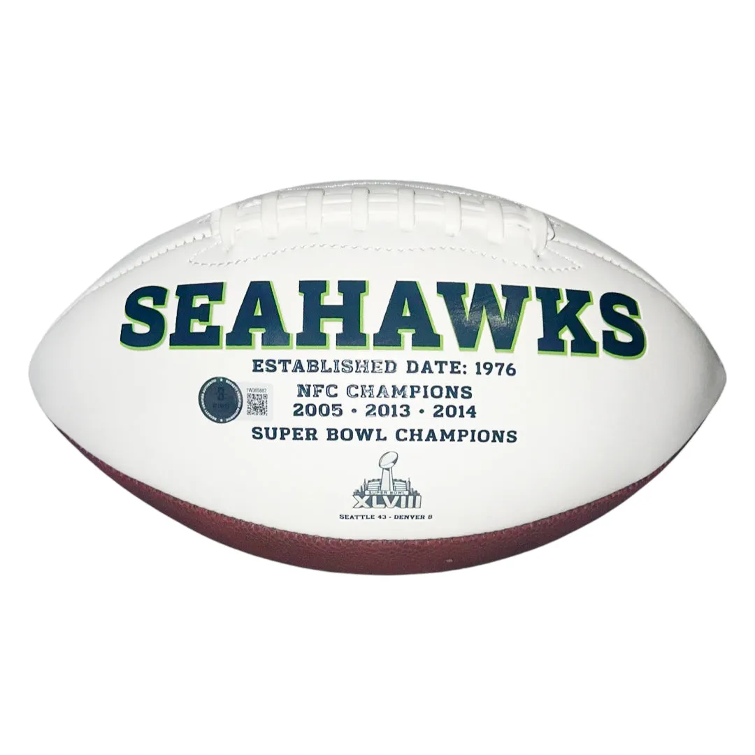 Kenneth Walker III Signed Seattle Seahawks Official NFL Team Logo White Football (Beckett)