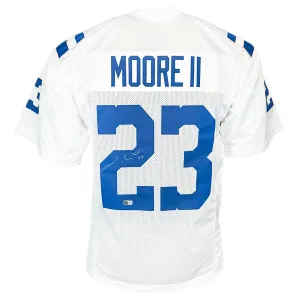 Kenny Moore II Signed Indianapolis White Football Jersey (Beckett)