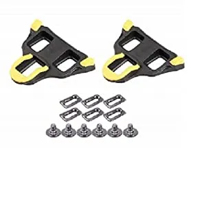 KESCOO 6 Degree Float Self-Locking Cycling SPD Cleats Clips Set (Yellow) for Indoor Bycicle Trainer Road Bike Shoes and Pedals Compatible with SH-11 SPD-SL System