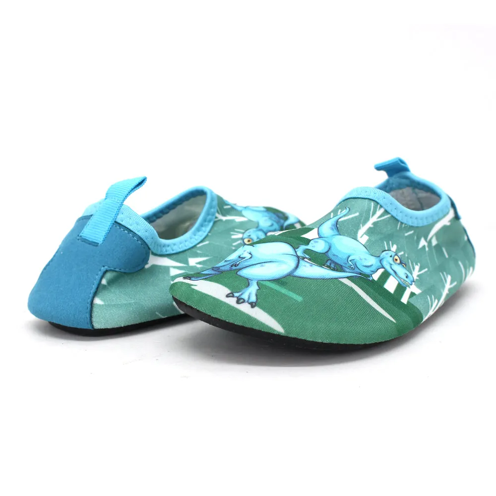 Kid's Boy Diansor Print Water Shoes,Green