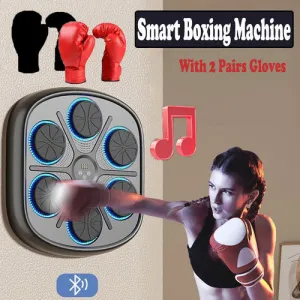 LED Music Boxing Machine with Bluetooth, Gloves, Wall-Mount