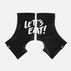 Let's Eat Black White Spats / Cleat Covers