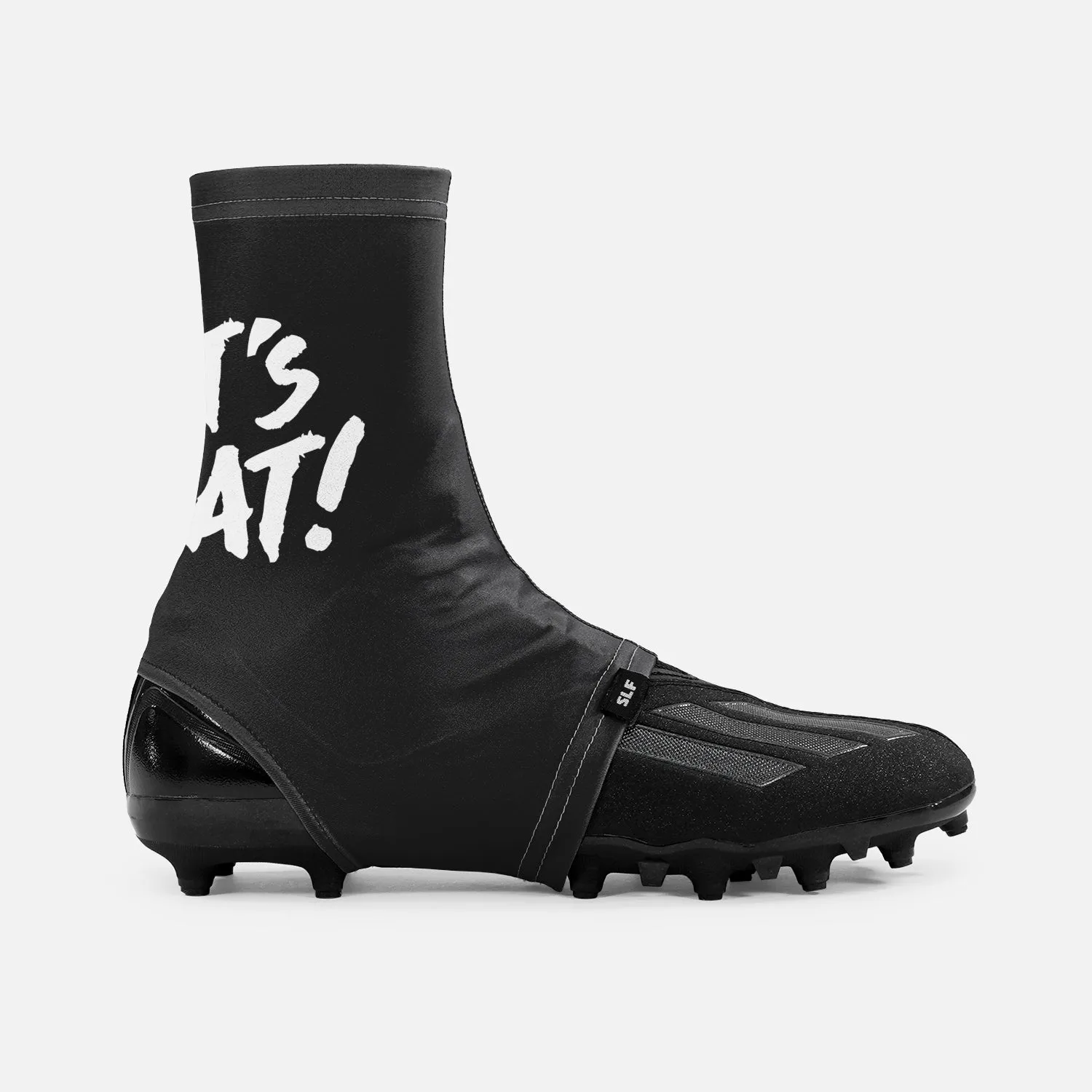 Let's Eat Black White Spats / Cleat Covers