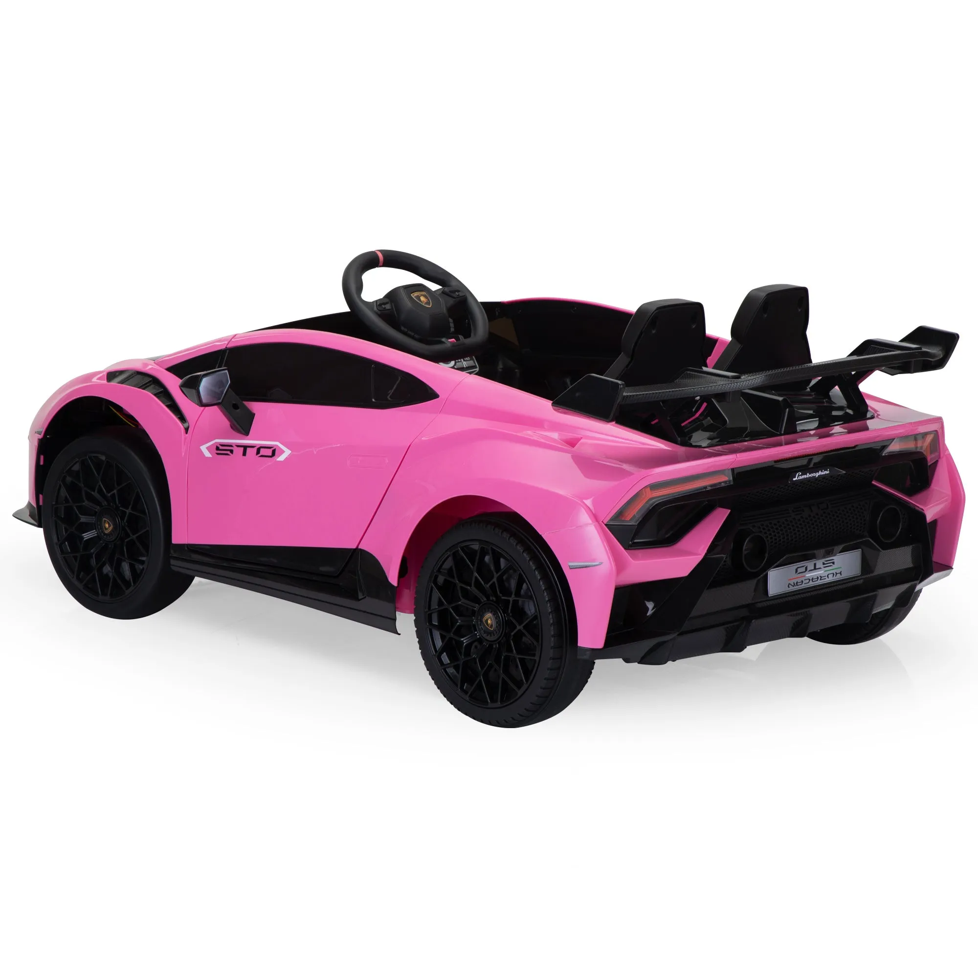 Licensed Lamborghini 24V Kids Electric Car, Battery Powered Sports Car w/ 2.4G Remote Control, LED Lights, Music, USB, High-Low Speed, Drifting, Gift for Children 3-8