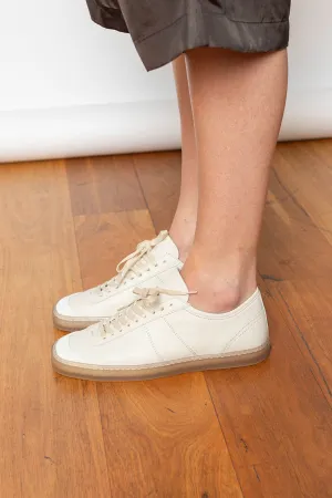 Linoleum Basic Lace Up Trainers - Clay White